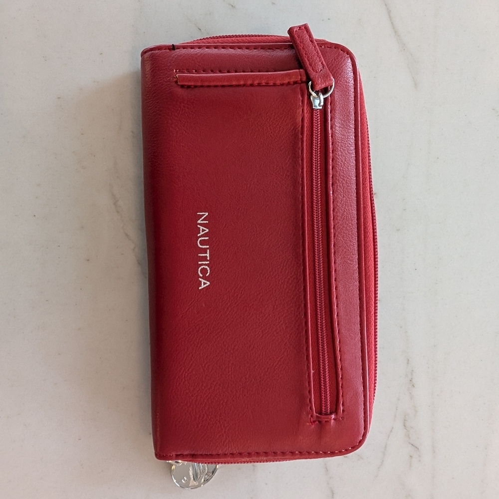Nautica Red Zip-Around Women's Wallet